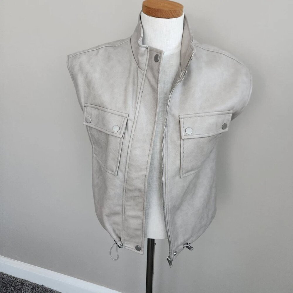 Bagatelle Collection Faux Leather Vest Size S